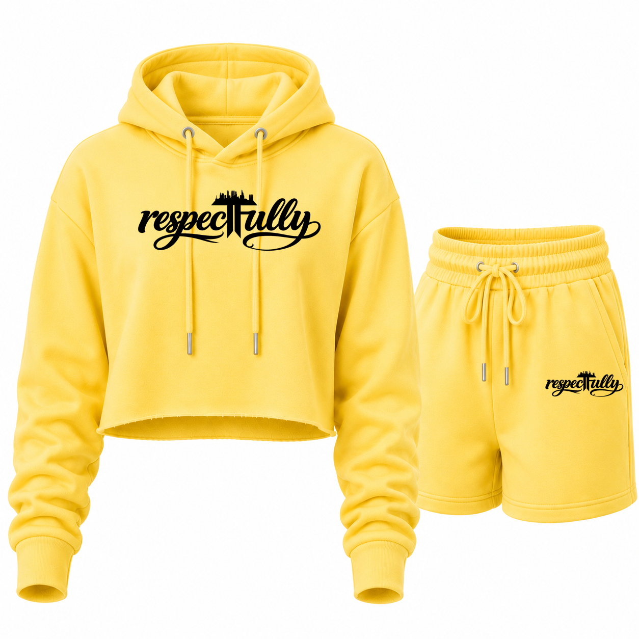 respecTFully (black print) short set