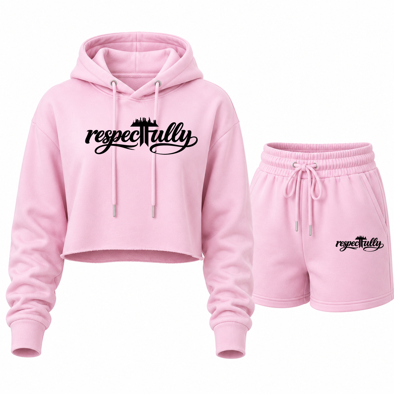 respecTFully (black print) short set