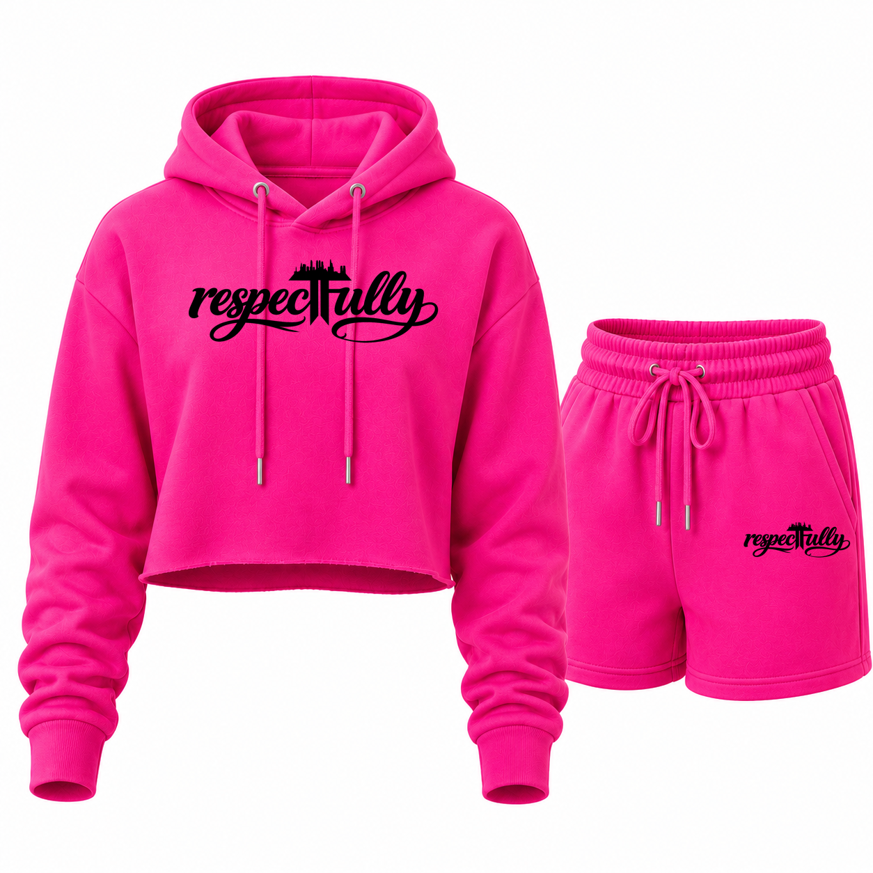 respecTFully (black print) short set