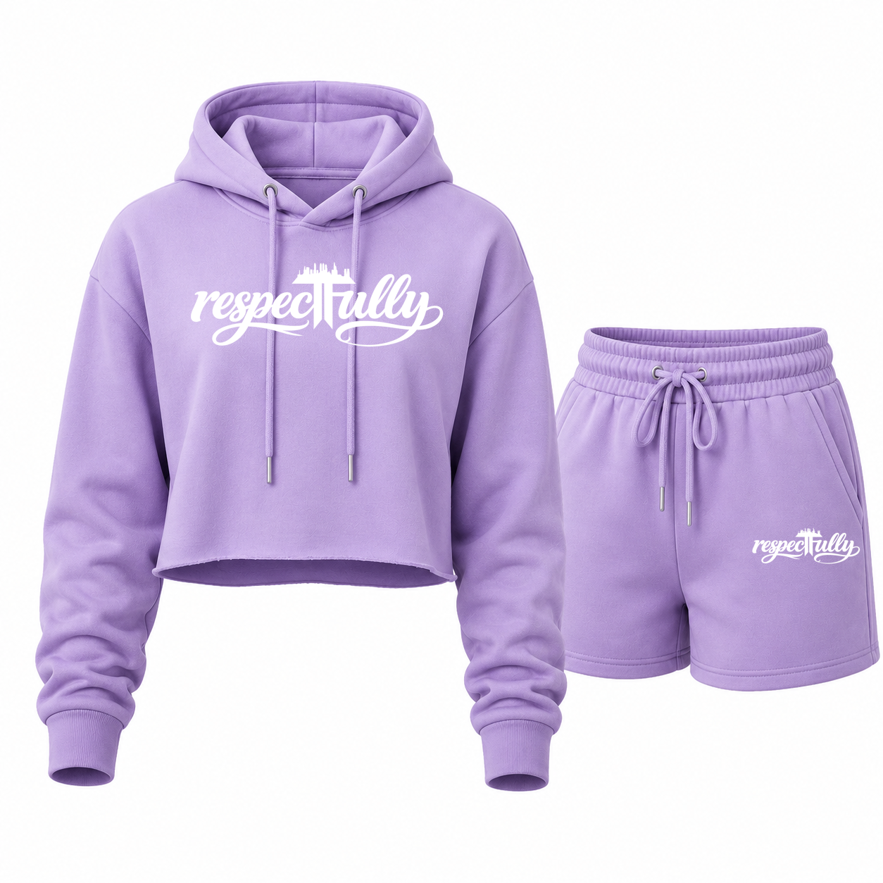 respecTFully (white print) short set