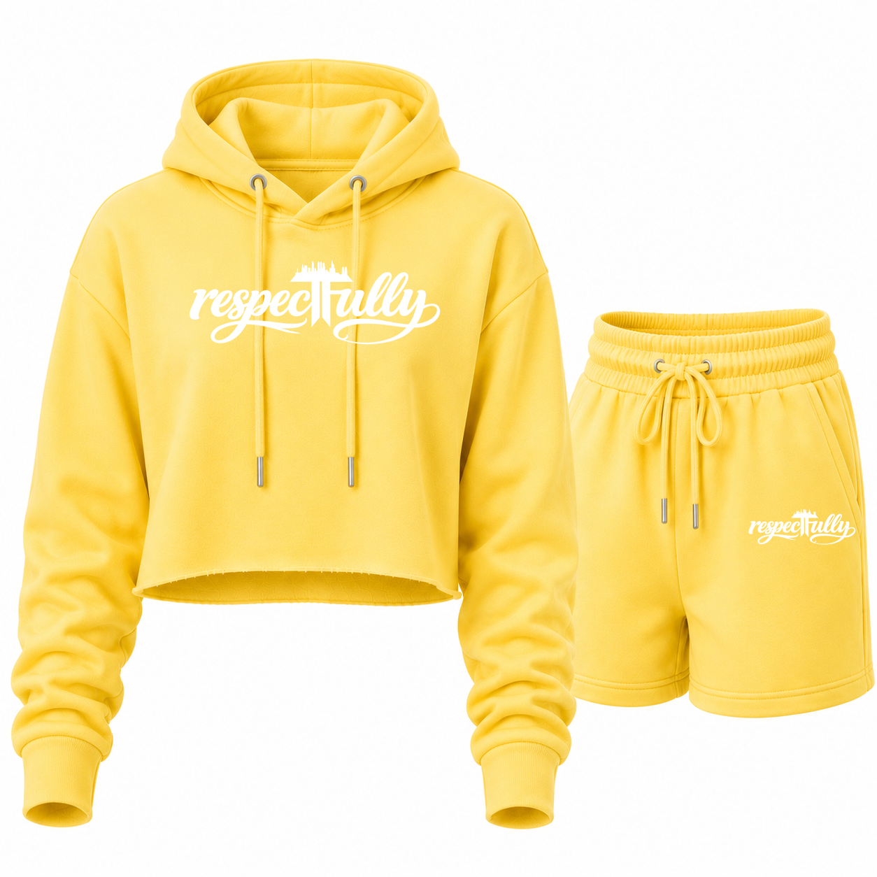 respecTFully (white print) short set