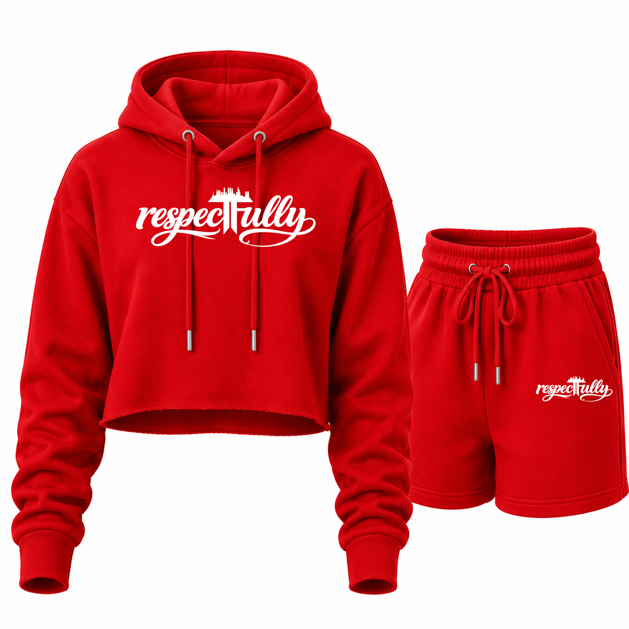 respecTFully (white print) short set