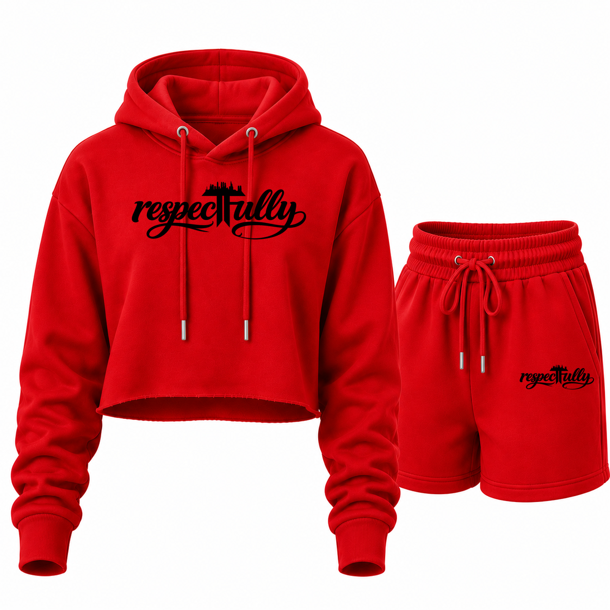 respecTFully (black print) short set