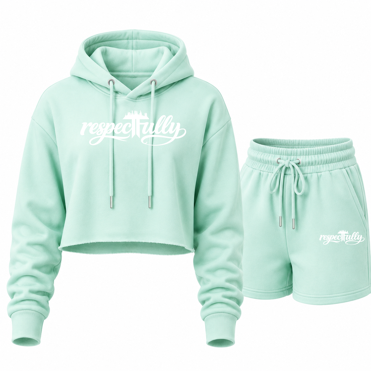 respecTFully (white print) short set