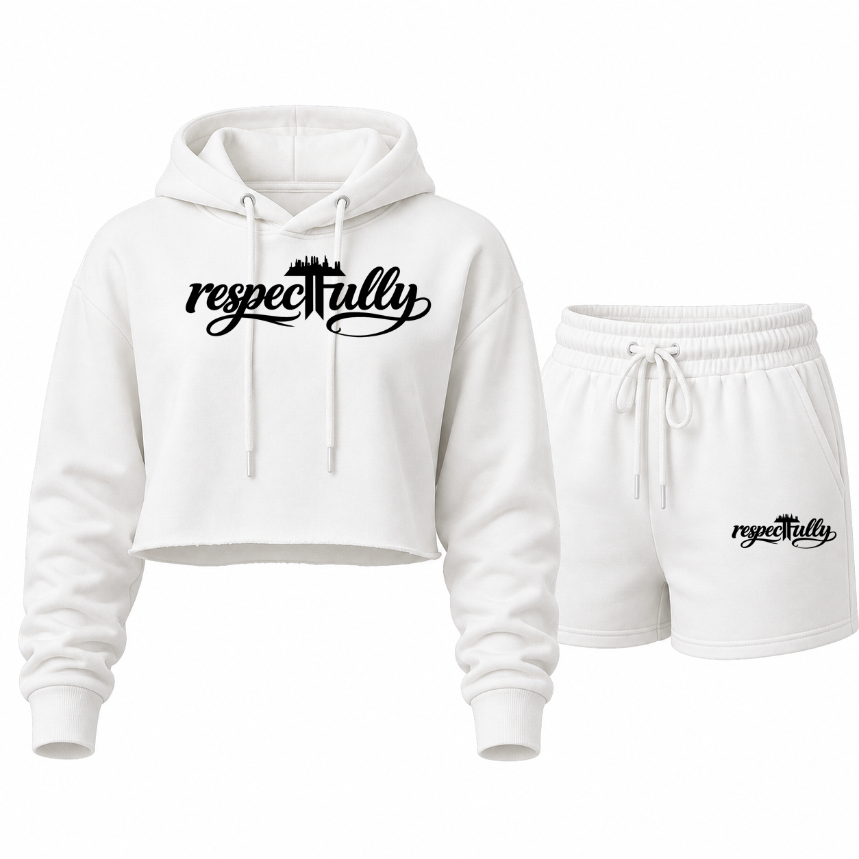 respecTFully (black print) short set