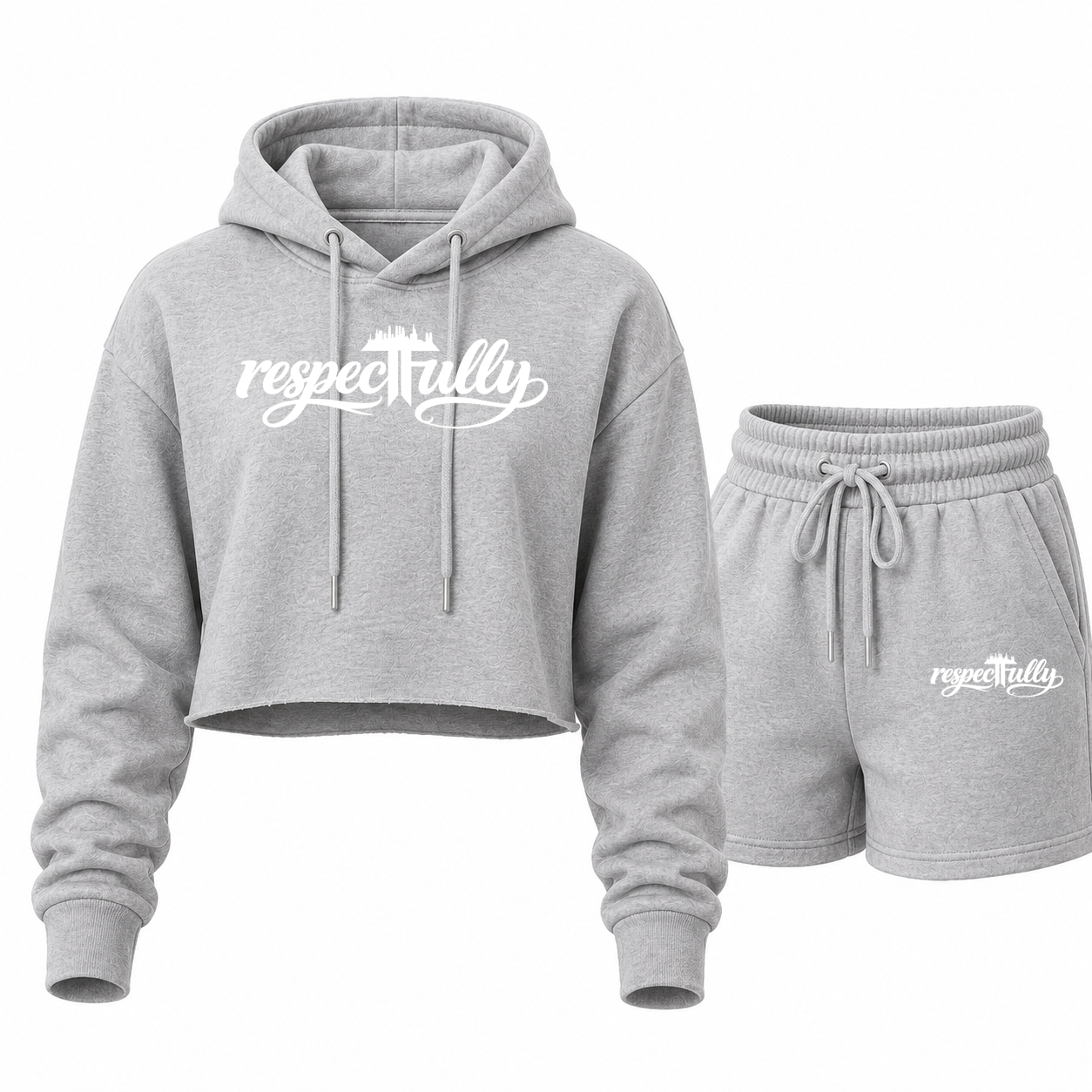 respecTFully (white print) short set