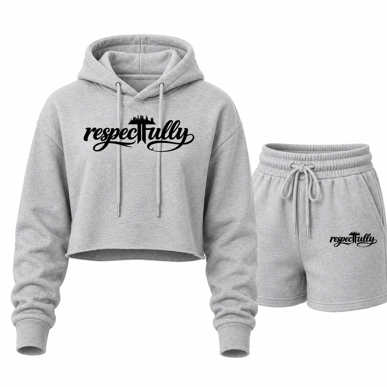 respecTFully (black print) short set