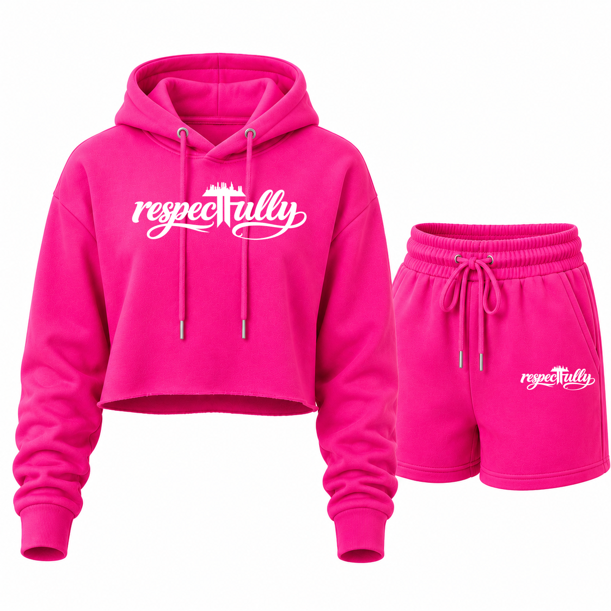 respecTFully (white print) short set