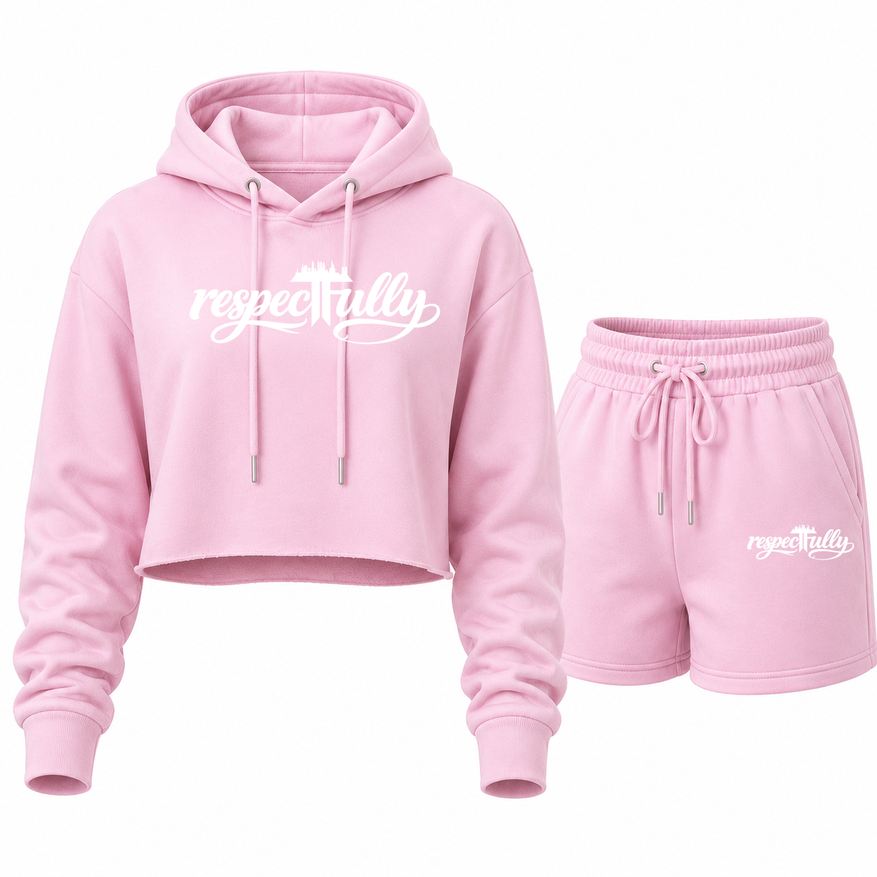 respecTFully (white print) short set