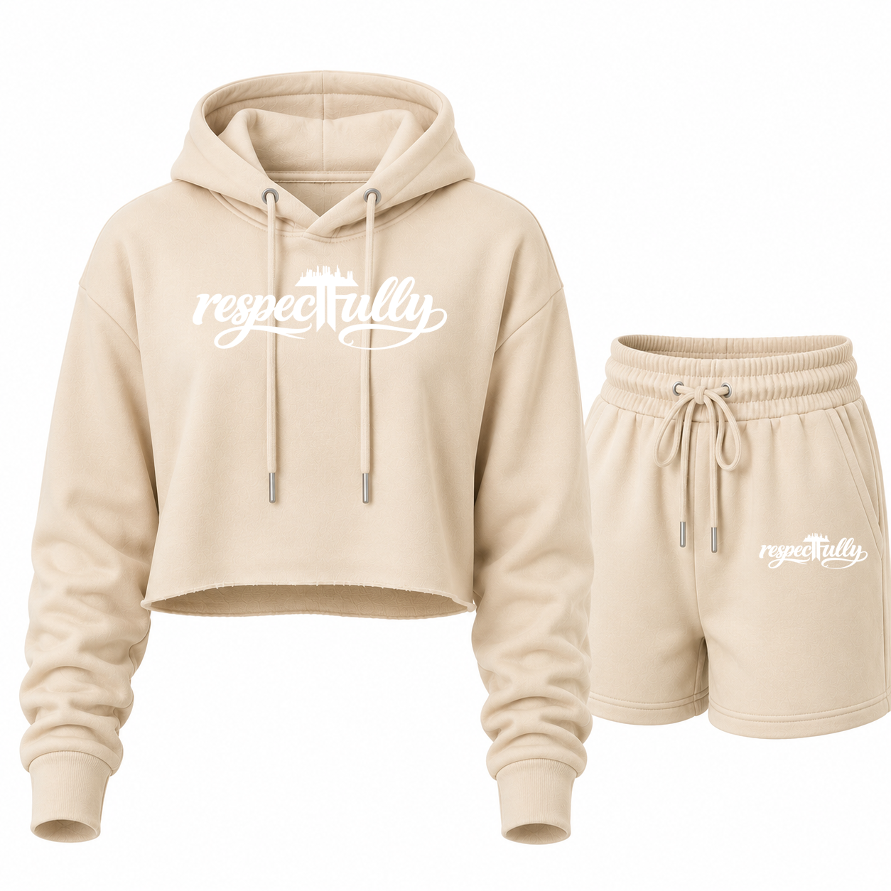 respecTFully (white print) short set