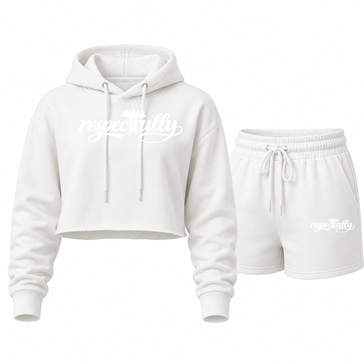 respecTFully (white print) short set