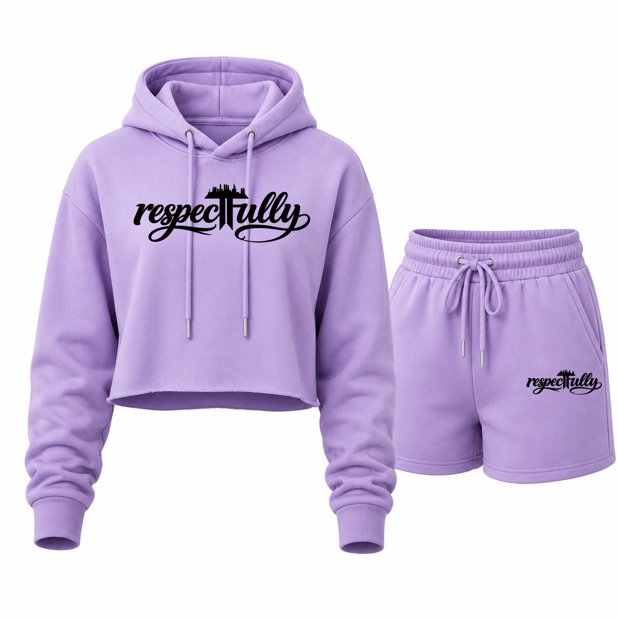 respecTFully (black print) short set