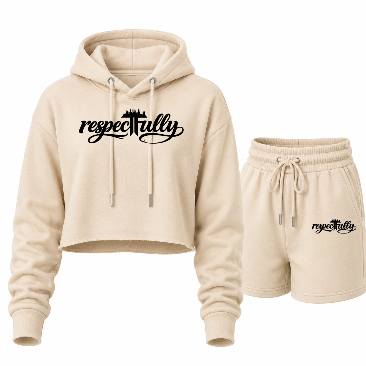 respecTFully (black print) short set