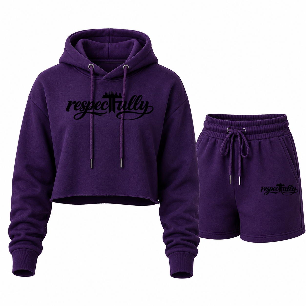 respecTFully (black print) short set