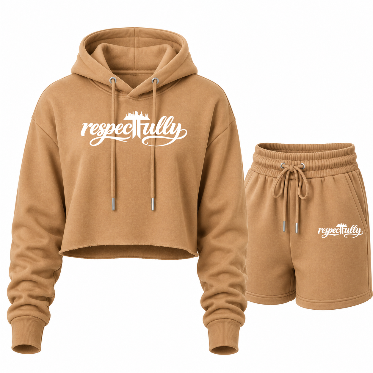 respecTFully (white print) short set